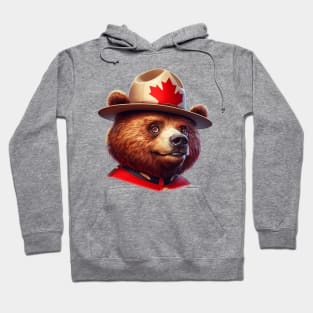 Canadian Mountie Bear Illustration Hoodie